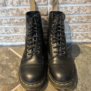 Black Dr. Martens Lace-Up Boots - 1460 Vegan